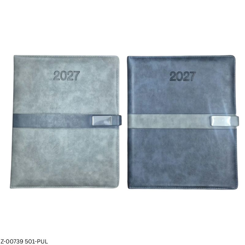 2027 – 501-PUL 365 Days PU Leatherette Diary with Magnetic Loop | Sunday Separate | Assorted Colours