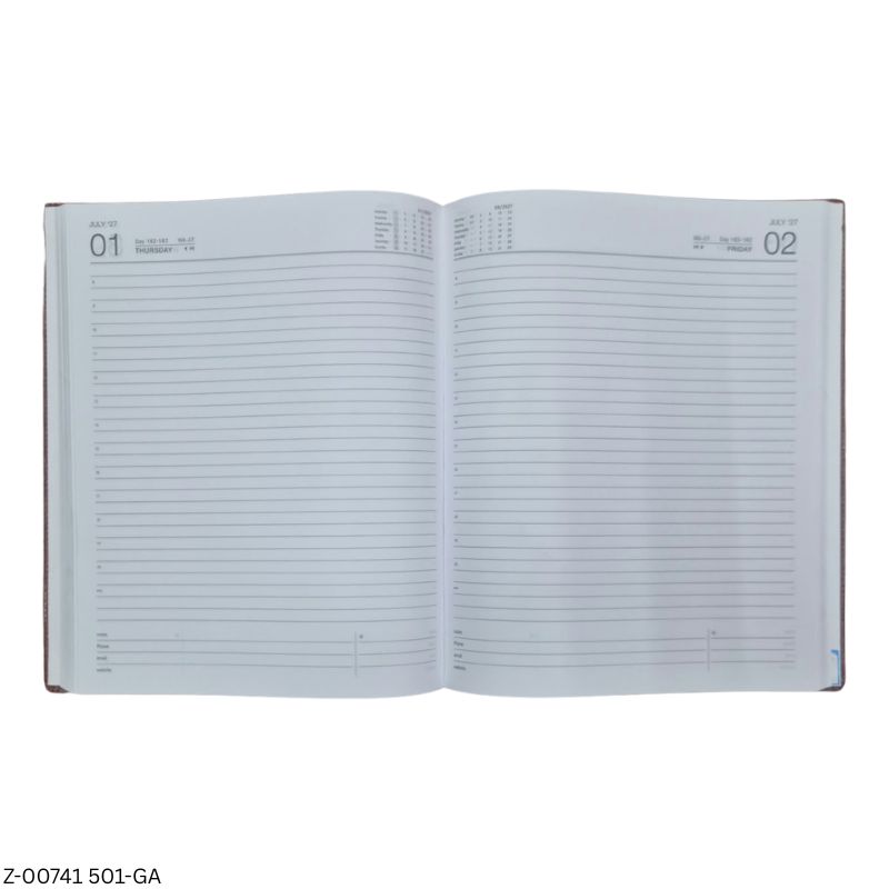 2027 – 501-GA 365 Days Leatherette Diary | Sunday Separate | Assorted Colours