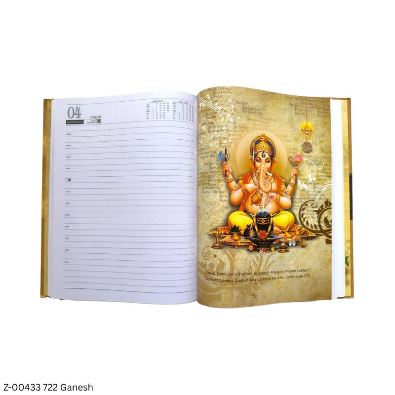 2027 – 722-PP Shree Ganesh Theme Diary | Saturday-Sunday Clubbed | 4 Pages of Shree Ganesh Photos