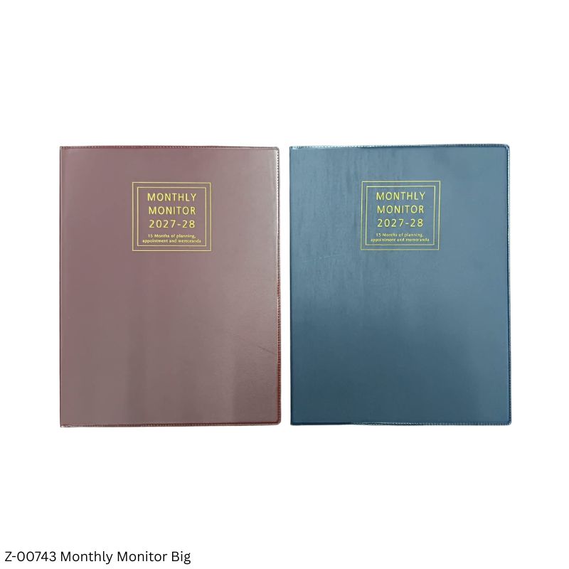 2027-28 Monthly Monitor – Size Big | 15 Months Planner (January 2027 to March 2028) for Appointments & Memoranda | Assorted Colors