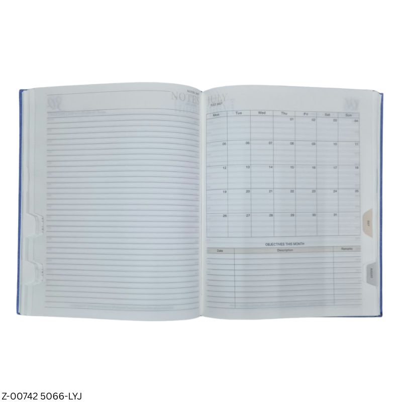 2027 – 5066-LJY Leatherette Diary | Month-Cut Month Planner | Saturday-Sunday Clubbed | Assorted Colours
