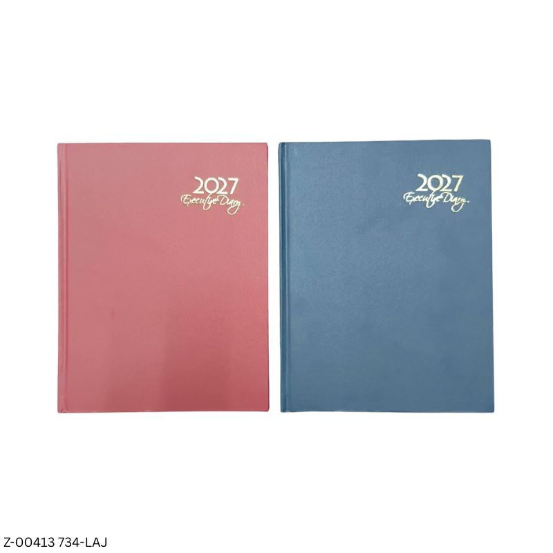 2027 – 734-LAJ Leatherette 2 Date Diary | Saturday-Sunday Clubbed | Assorted Colours