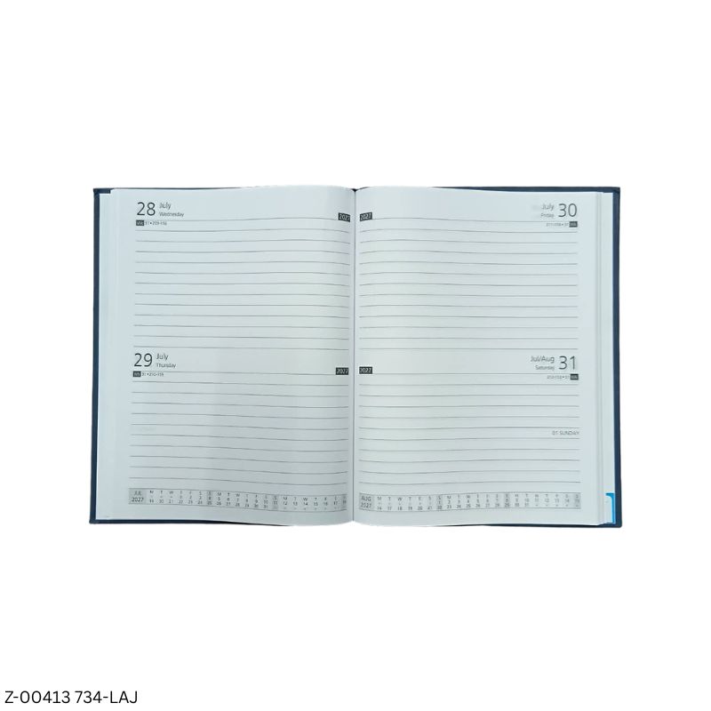 2027 – 734-LAJ Leatherette 2 Date Diary | Saturday-Sunday Clubbed | Assorted Colours