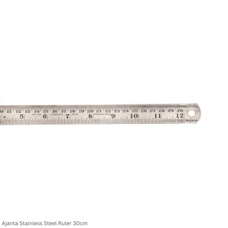 Ajanta Stainless Steel Ruler 30cm – Durable Metal Scale for Drawing & Measurement
