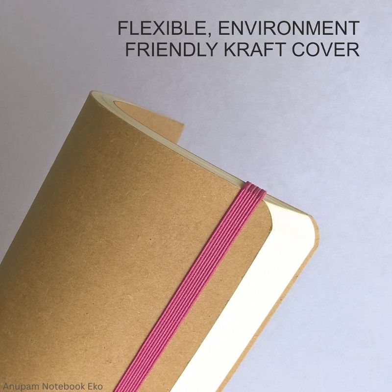 Anupam Eko Journal – 120 Pages | Kraft Paper Cover | Stitched Binding | Elastic Closure | Multiple Ruling Options