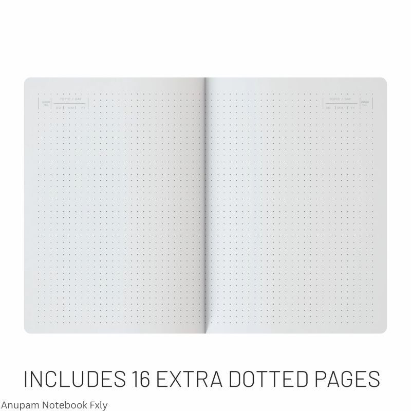 Anupam Flxy Journal – 192 Pages | Textured PU Cover | Elastic Closure | Assorted Colours