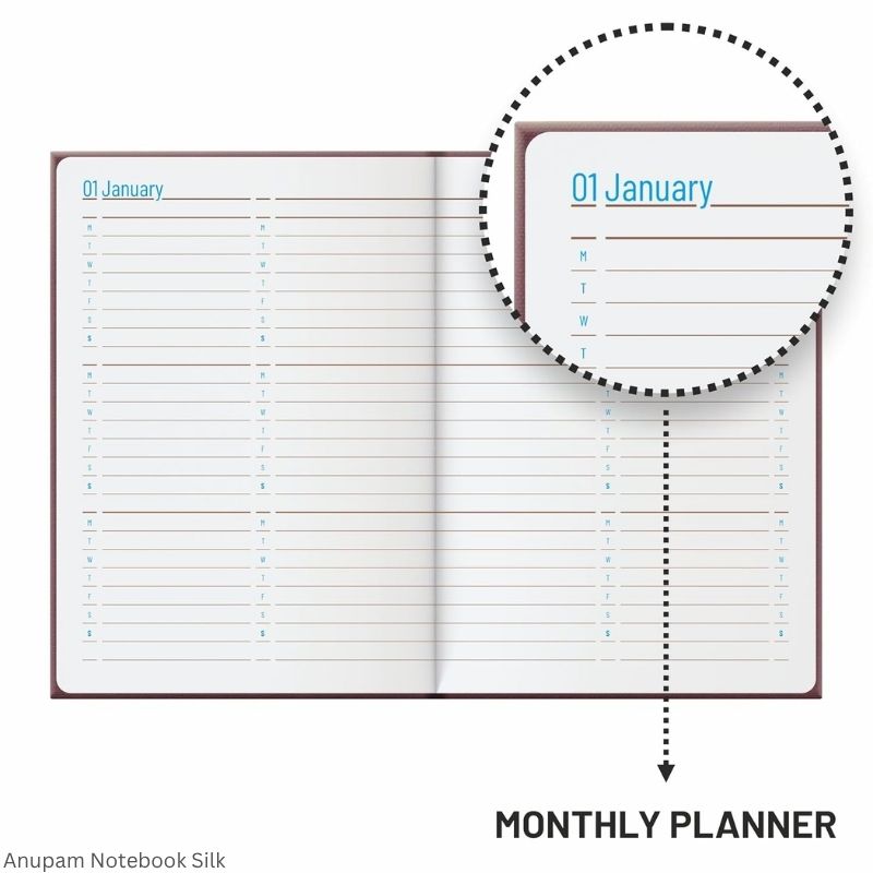 Anupam Slik Journal – 160 Pages | 100 GSM Paper | Textured Cover | Assorted Colours