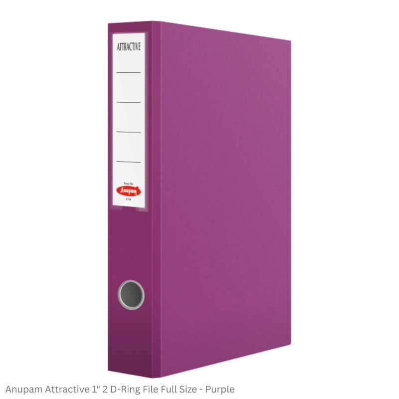 Anupam Attractive 2D-Ring File, Size Full Size and A4, Available in 6 different Colors, Robust Textured Cover