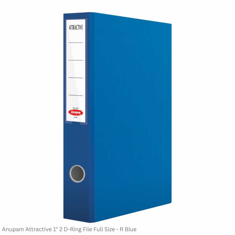 Anupam Attractive 2D-Ring File, Size Full Size and A4, Available in 6 different Colors, Robust Textured Cover