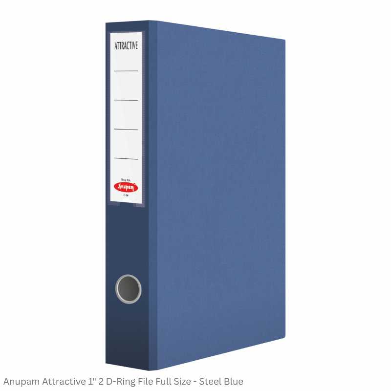 Anupam Attractive 2D-Ring File, Size Full Size and A4, Available in 6 different Colors, Robust Textured Cover