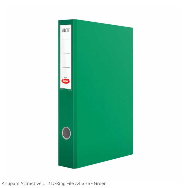 Anupam Attractive 2D-Ring File, Size Full Size and A4, Available in 6 different Colors, Robust Textured Cover