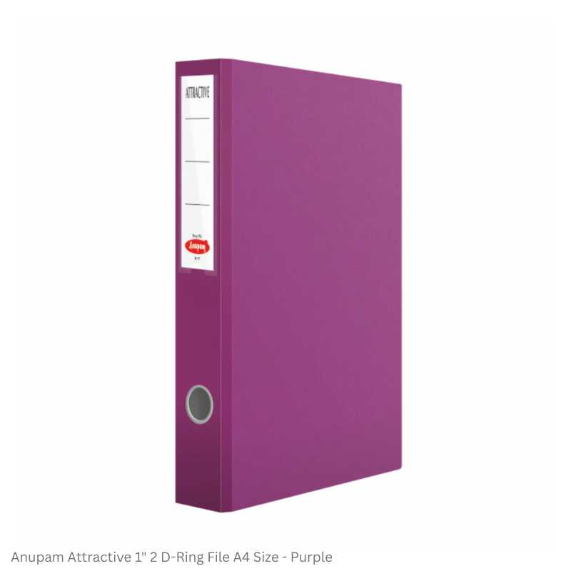 Anupam Attractive 2D-Ring File, Size Full Size and A4, Available in 6 different Colors, Robust Textured Cover