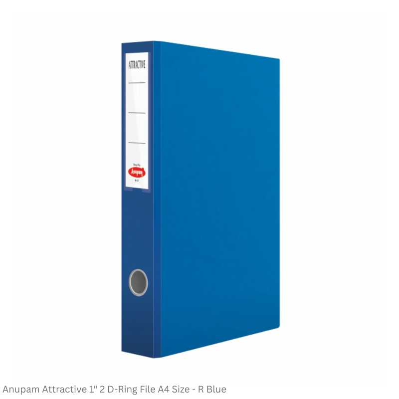 Anupam Attractive 2D-Ring File, Size Full Size and A4, Available in 6 different Colors, Robust Textured Cover