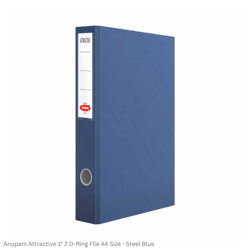 Anupam Attractive 2D-Ring File, Size Full Size and A4, Available in 6 different Colors, Robust Textured Cover