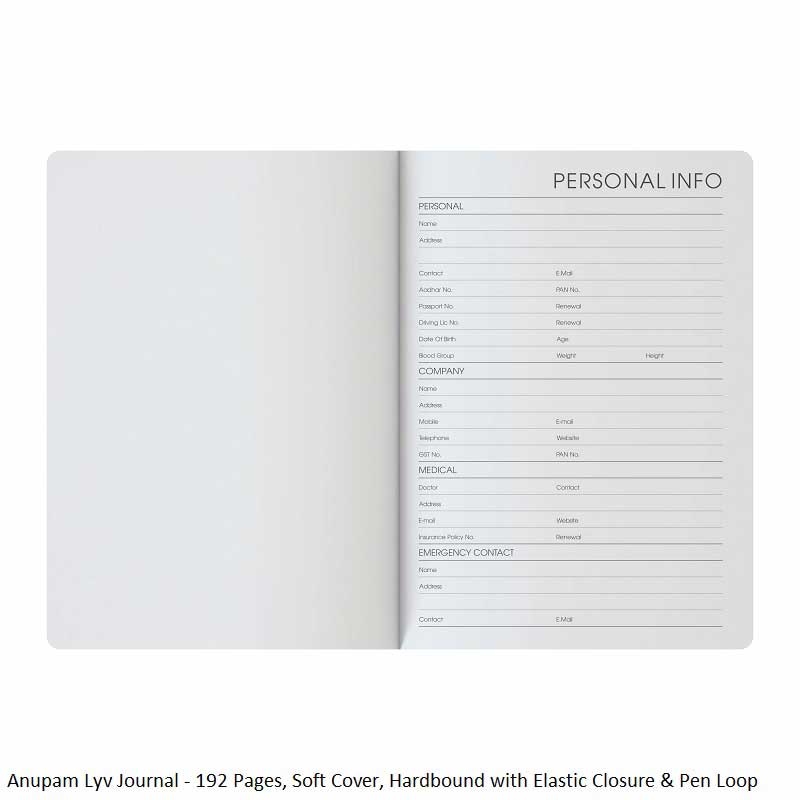 Anupam LVY Journal Notebook with Elastic Closure - Assorted Designs - Premium Journal
