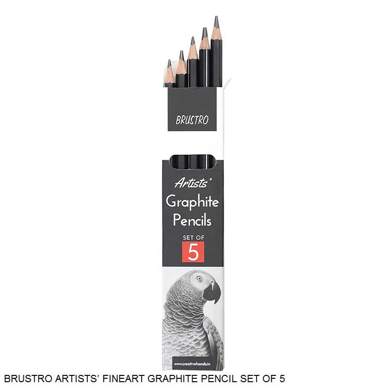 BRUSTRO Artists' Fineart Graphite Pencil Set of 5 and 12 (10B–2H)