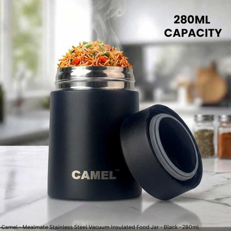 Camel Mealmate Stainless Steel Vacuum Insulated Food Jar – 180ml, 280ml & 450ml | Keeps Food Hot for 6 Hours and Cold for 12 Hours