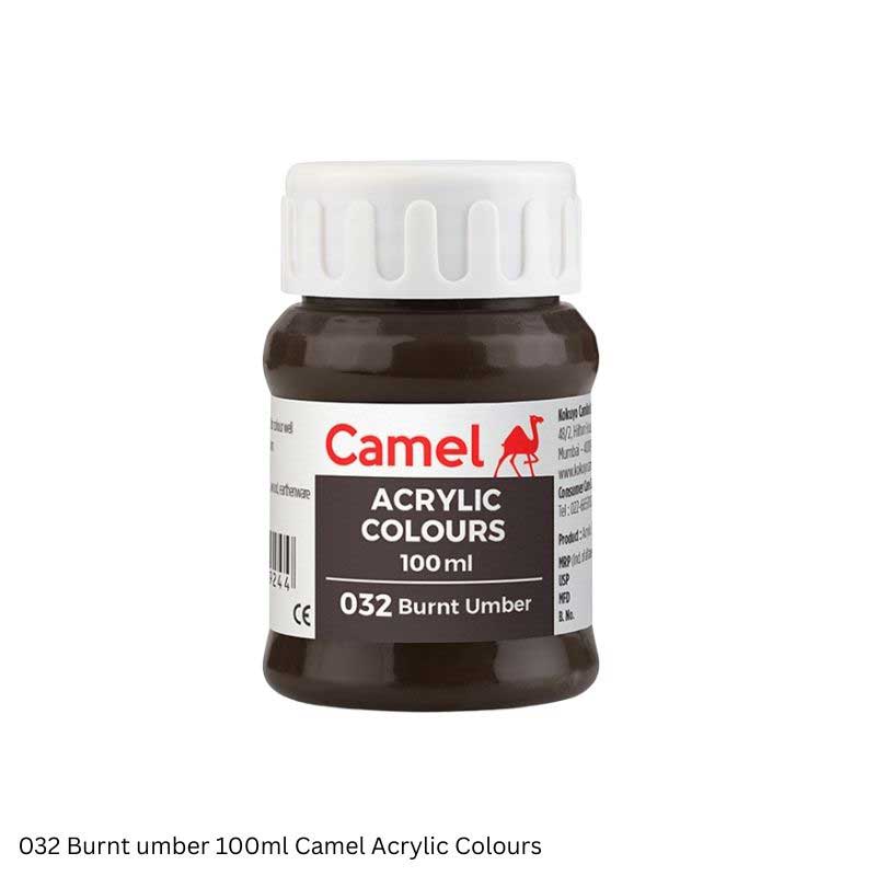 Camel Acrylic Colours individual Bottles in 15ml, 100ml and 500ml
