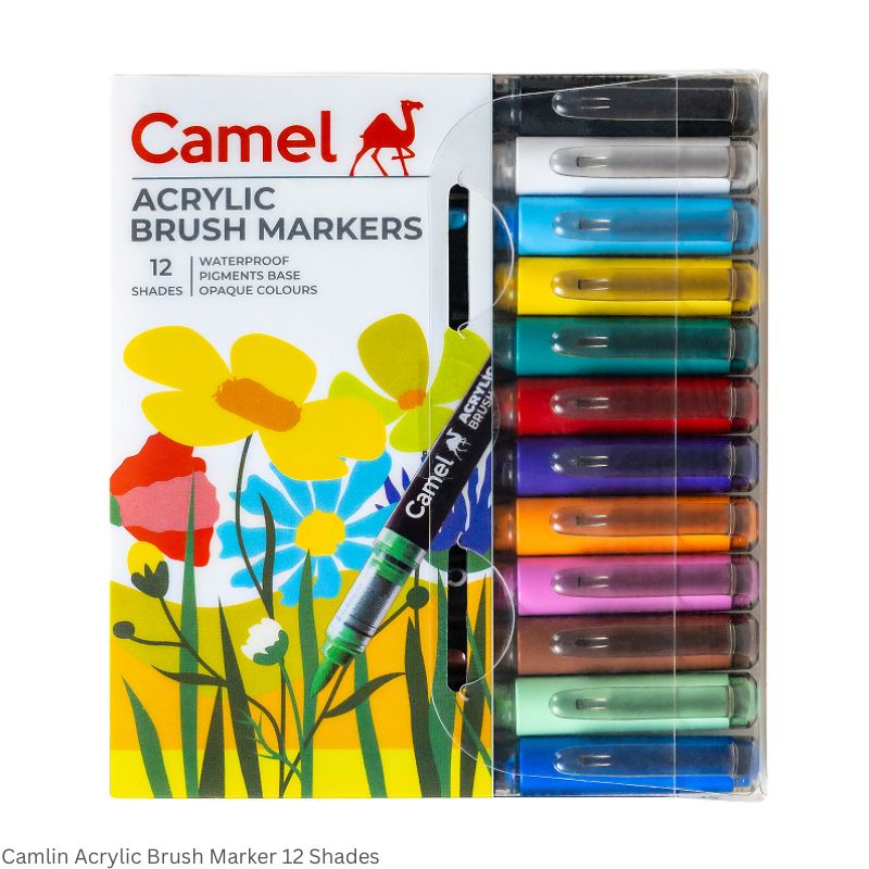 Camel Acrylic Brush Markers Available in 6 Shades and 12 Shades