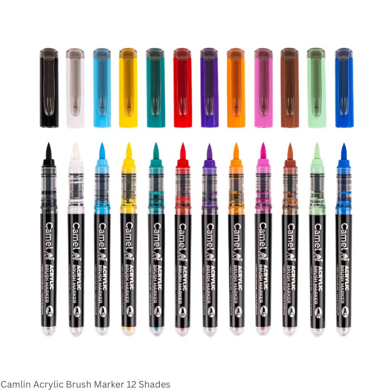Camel Acrylic Brush Markers Available in 6 Shades and 12 Shades