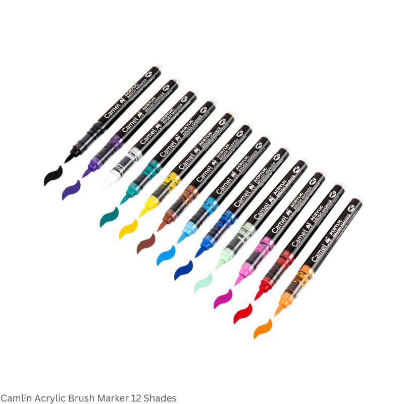 Camel Acrylic Brush Markers Available in 6 Shades and 12 Shades