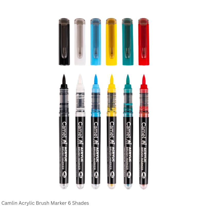 Camel Acrylic Brush Markers Available in 6 Shades and 12 Shades