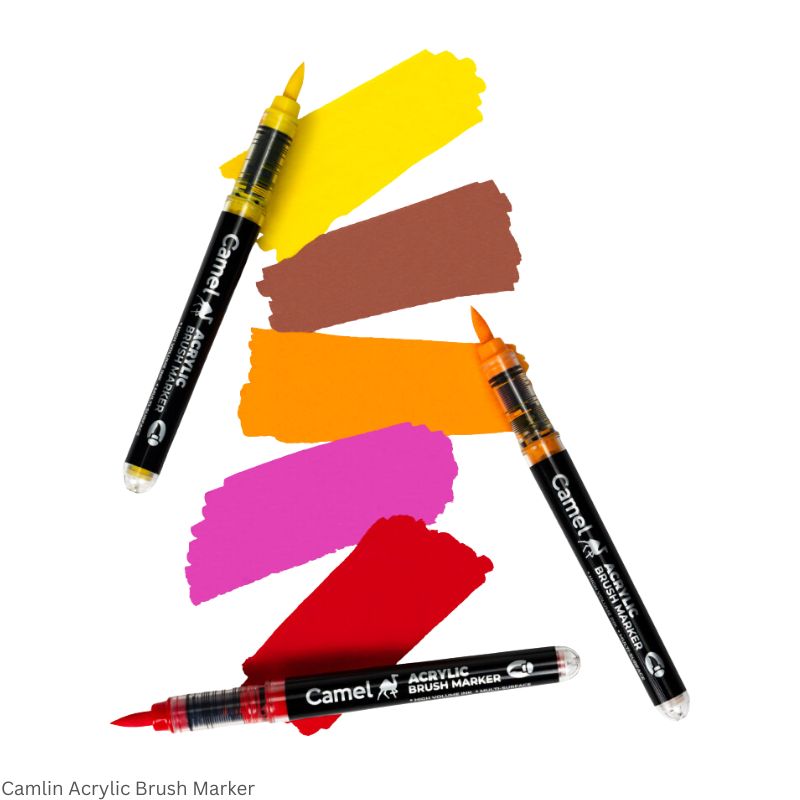 Camel Acrylic Brush Markers Available in 6 Shades and 12 Shades