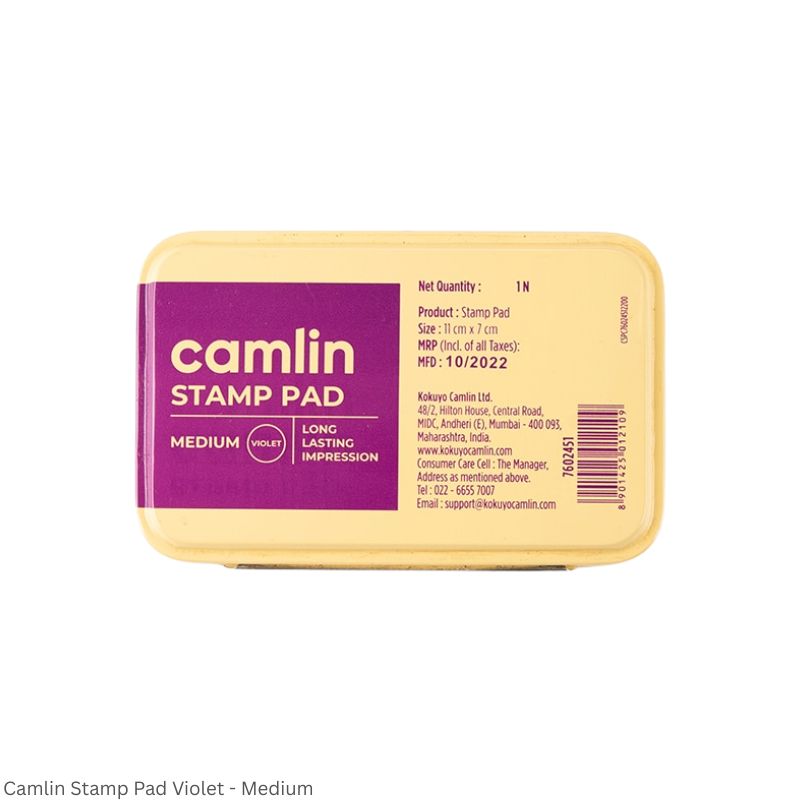 Camlin Metal Stamp Pad (Violet) – Available in Small, Medium & Large