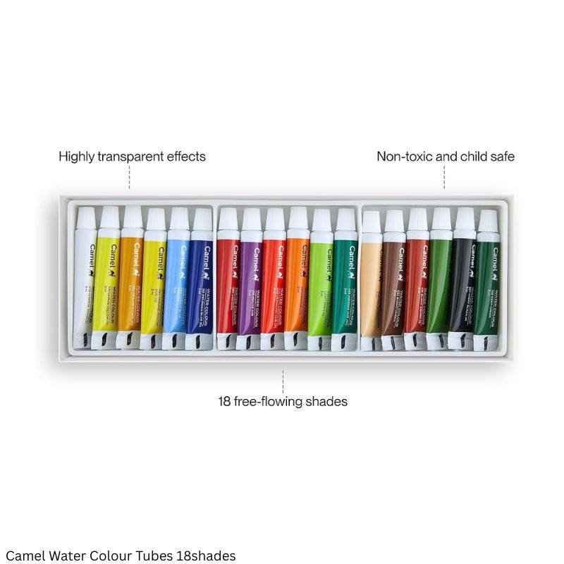 Camel Student Water Colour Tube Set – 18 Shades, 5ml Each