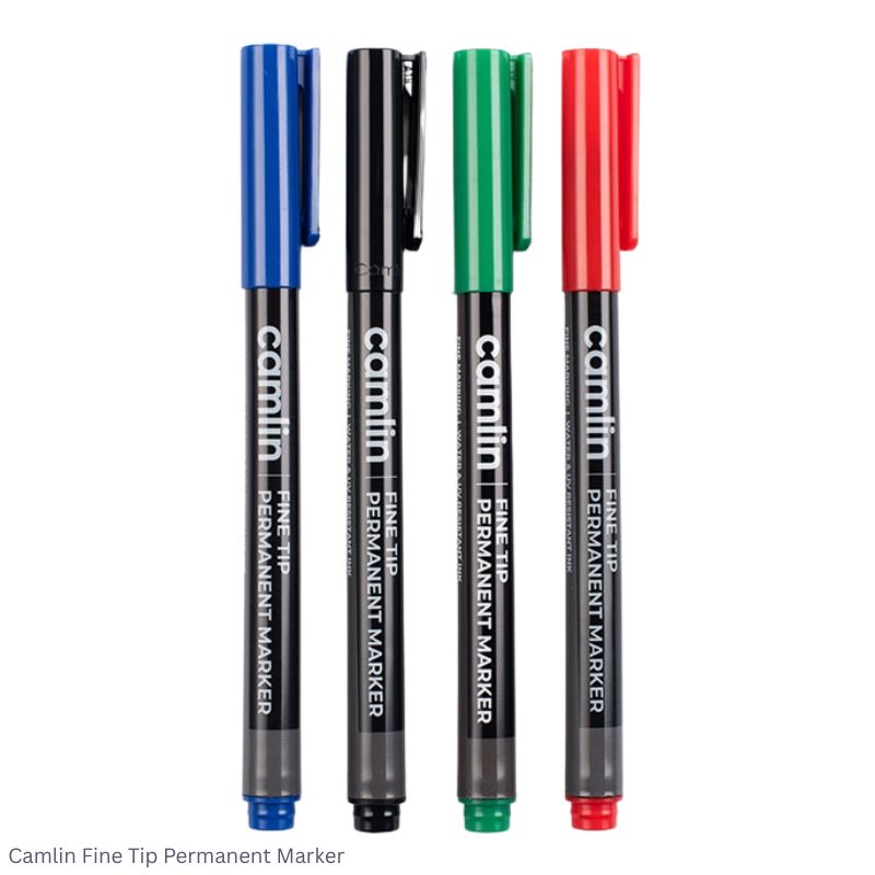 Fine Tip Permanent Marker Camlin in 4 Different Colors