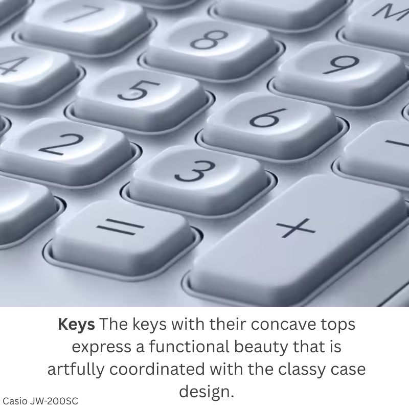 Casio JW-200SC-WE (White) - 12 Digit, Stylish, Adjustable Tilt Display, Compact Desktop Calculator