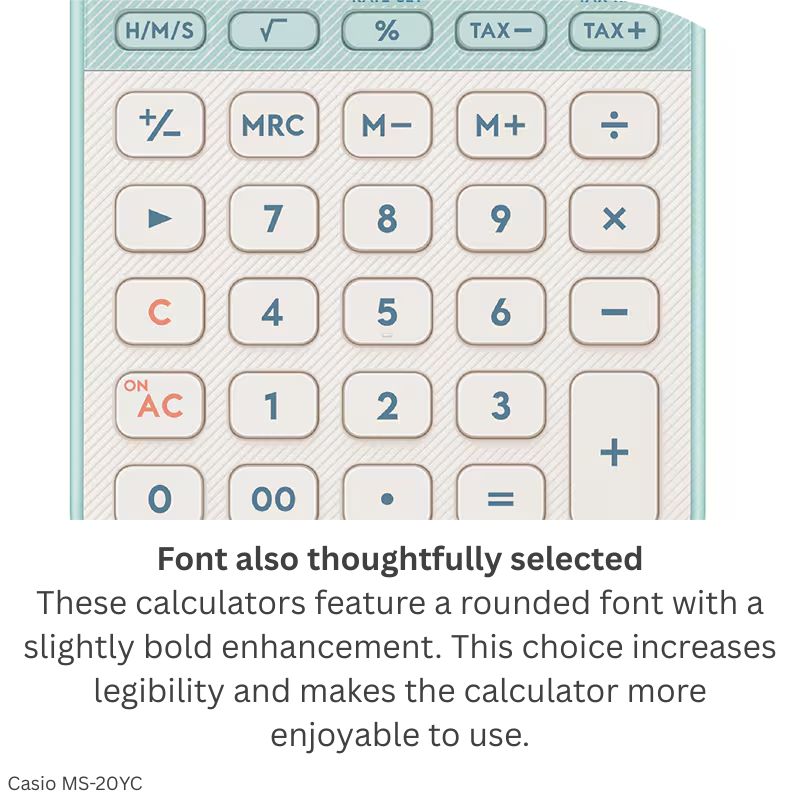 Casio MS-20YC-BK (Black) - 12 Digit, Time Calculations, Mini Desk Type Calculator