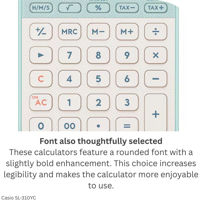 Casio SL-310YC-LG (Light Green) - 10 Digit, Time Calculations, Portable Calculator