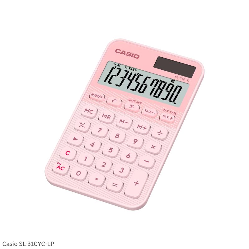 Casio SL-310YC-LP (Light Pink) - 10 Digit, Time Calculations, Portable Calculator