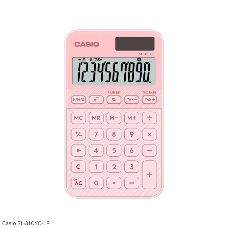 Casio SL-310YC-LP (Light Pink) - 10 Digit, Time Calculations, Portable Calculator