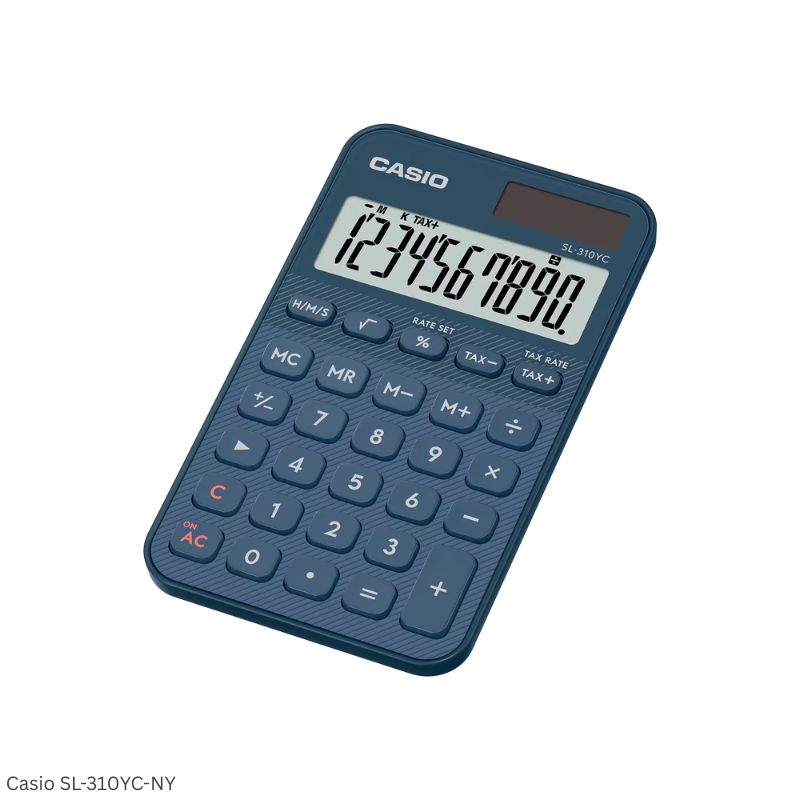 Casio SL-310YC-NY (Navy) - 10 Digit, Time Calculations, Portable Calculator