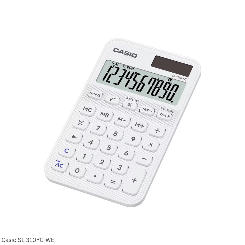 Casio SL-310YC-WE (White) - 10 Digit, Time Calculations, Portable Calculator
