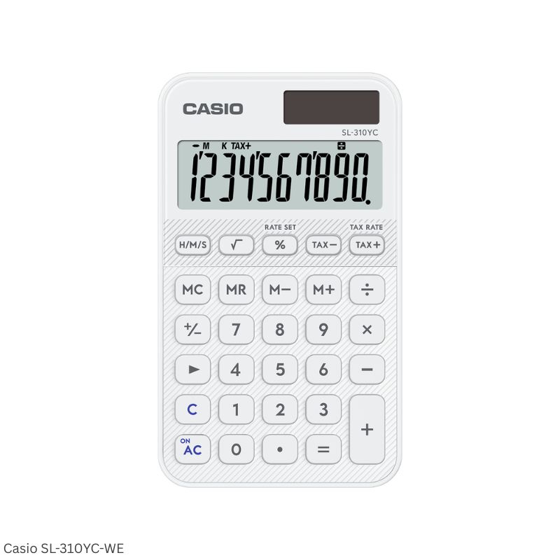 Casio SL-310YC-WE (White) - 10 Digit, Time Calculations, Portable Calculator