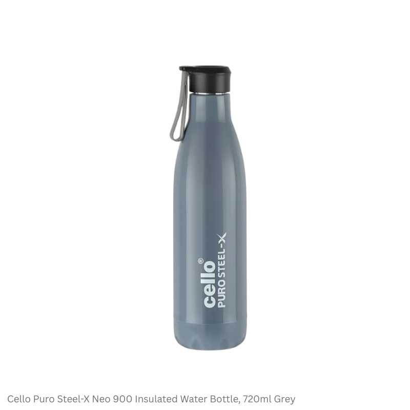 Cello Puro Steel-X Neo 900 Insulated Water Bottle, 720ml Assorted Colors