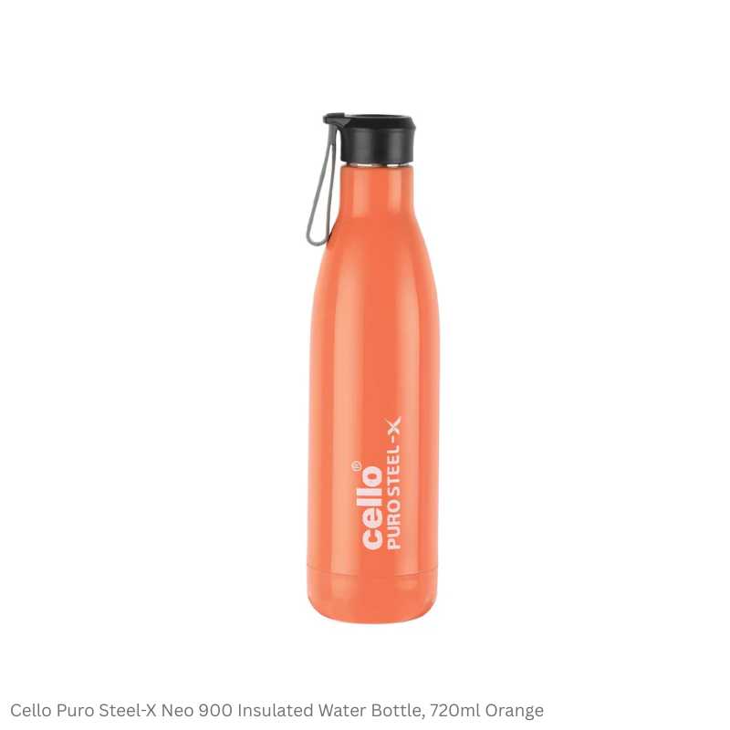 Cello Puro Steel-X Neo 900 Insulated Water Bottle, 720ml Assorted Colors