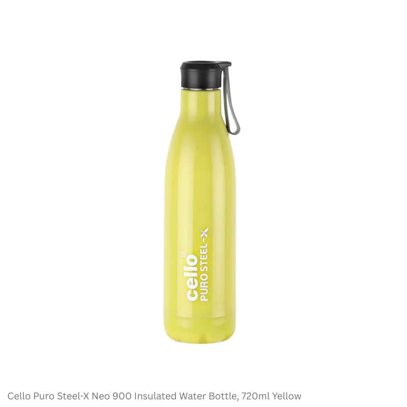 Cello Puro Steel-X Neo 900 Insulated Water Bottle, 720ml Assorted Colors
