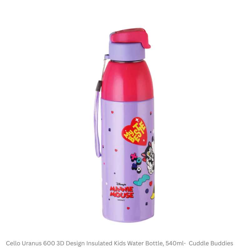 Uranus 600 3D Design Insulated Kids Water Bottle, 540ml Assorted Prints