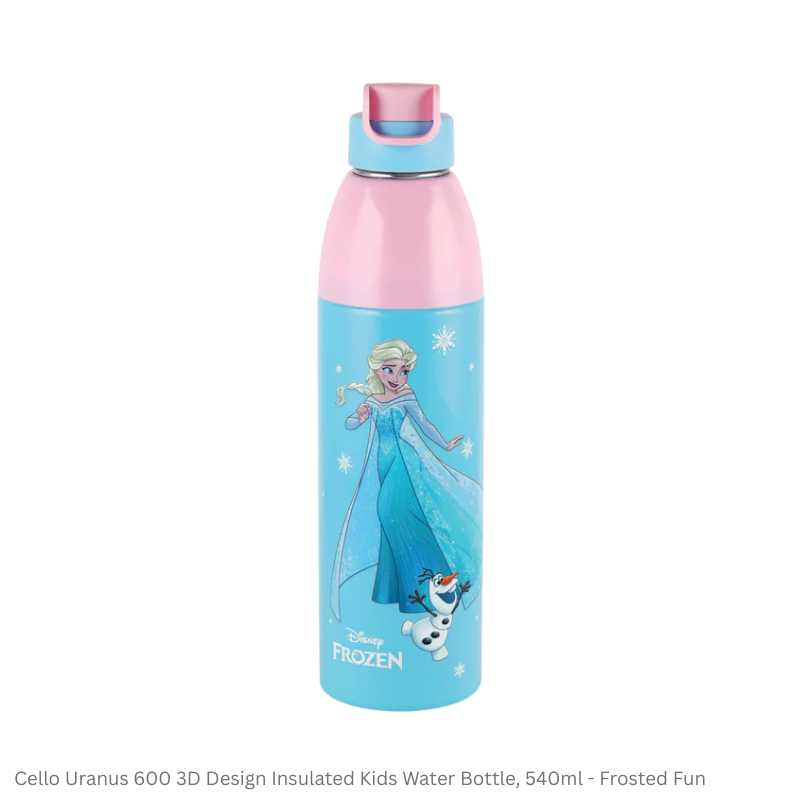 Uranus 600 3D Design Insulated Kids Water Bottle, 540ml Assorted Prints