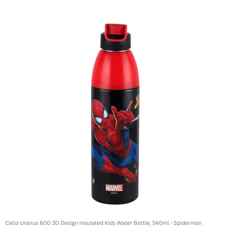 Uranus 600 3D Design Insulated Kids Water Bottle, 540ml Assorted Prints