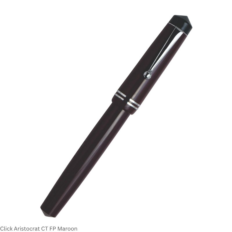 Click Aristocrat Fountain Pen – Broad Nib, Chrome Trim – 3-in-1 Ink Filling System – Various Body Colours