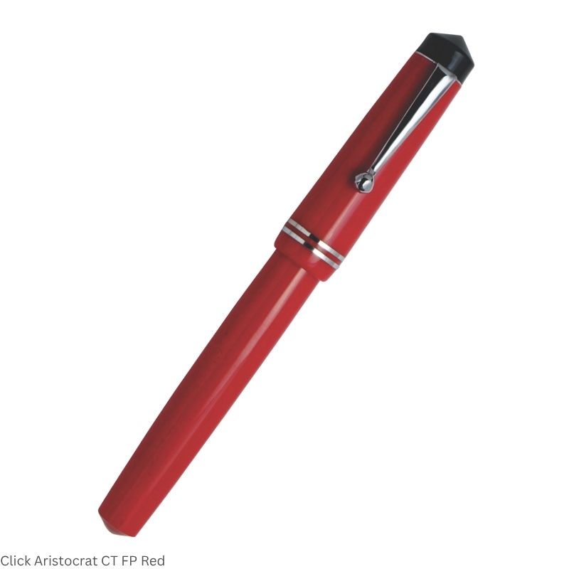 Click Aristocrat Fountain Pen – Broad Nib, Chrome Trim – 3-in-1 Ink Filling System – Various Body Colours