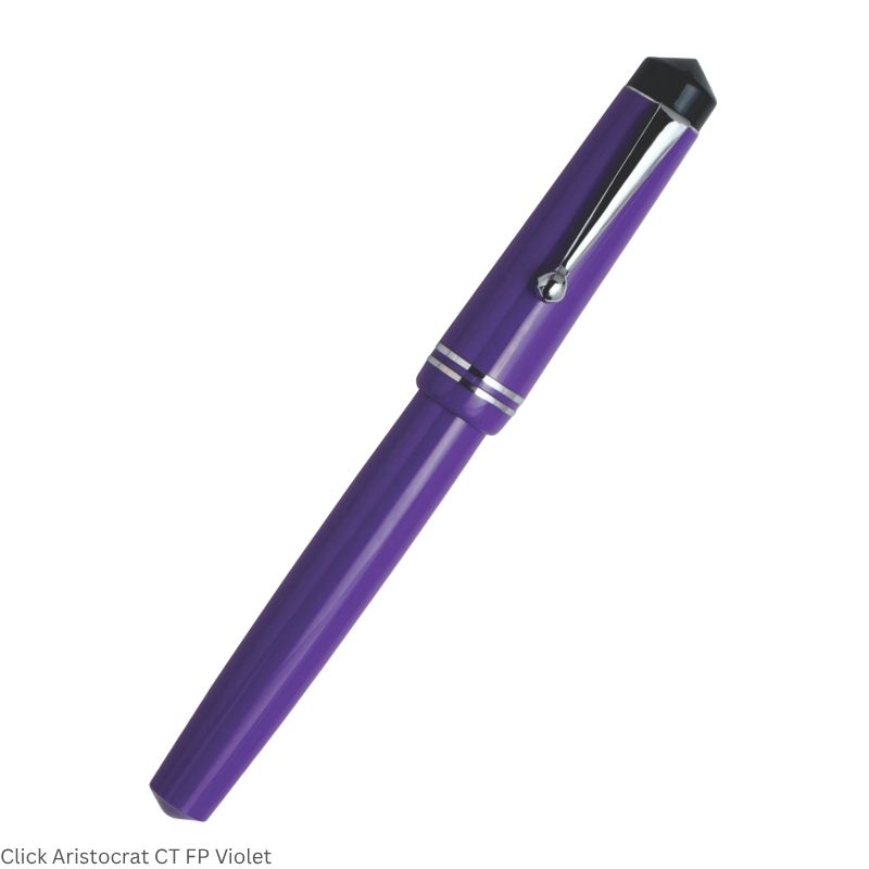 Click Aristocrat Fountain Pen – Broad Nib, Chrome Trim – 3-in-1 Ink Filling System – Various Body Colours