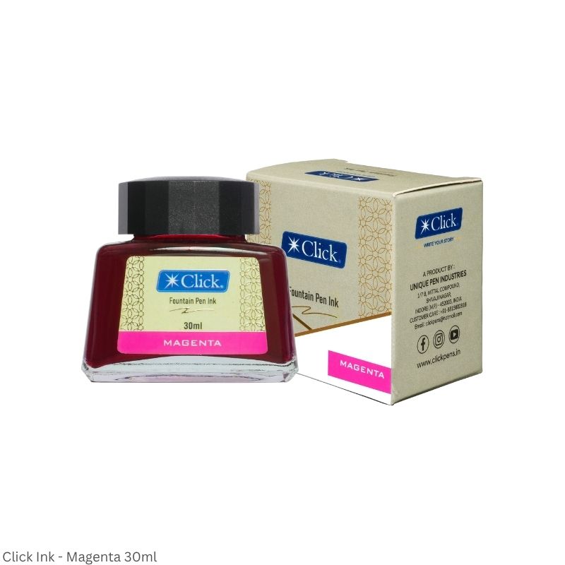 CLICK Fountain Pen Ink – Smooth Flowing Premium Ink – Assorted Colours – 30ml & 50ml