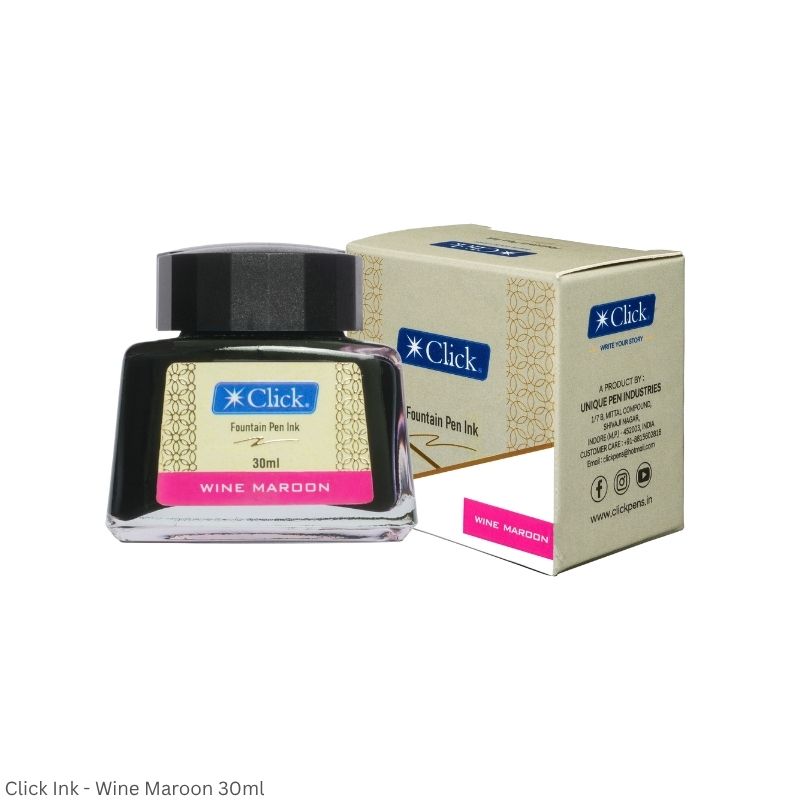 CLICK Fountain Pen Ink – Smooth Flowing Premium Ink – Assorted Colours – 30ml & 50ml