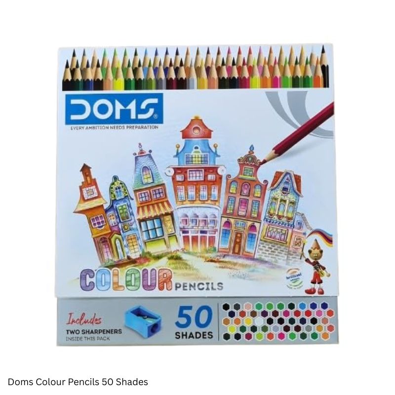 DOMS Colour Pencils 50 Shades - Hexagonal Bright Colour Pencils